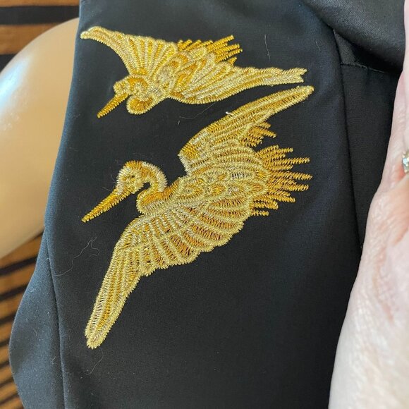 Altuzarra Black Satin Dress Size 8 Sleeveless With Gold Embroidery - Picture 5 of 10